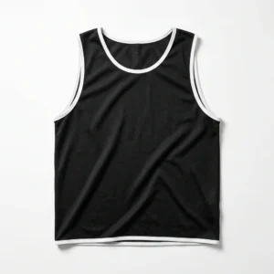 Custom Training Bib – Black with White Trim Black mesh training bib with white trim