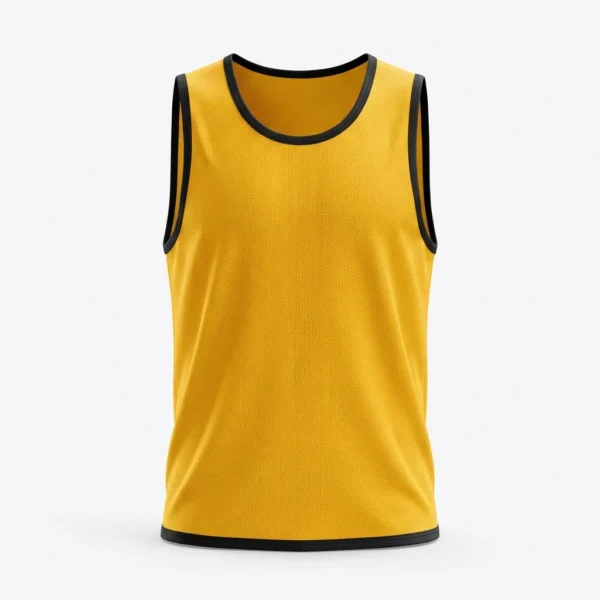 Yellow mesh training bib with black trim
