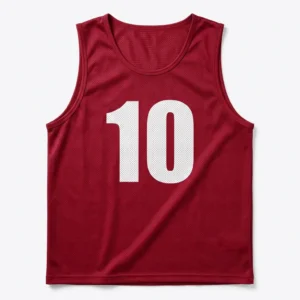 Custom Training Bib – Maroon with Number Maroon numbered mesh training bib