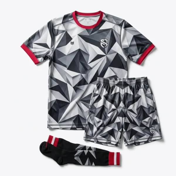 Grey low poly soccer kit with socks