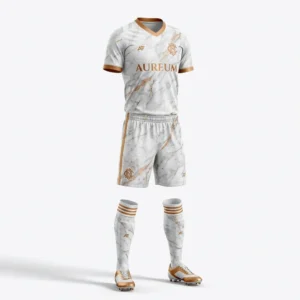 White marble soccer kit with gold trim