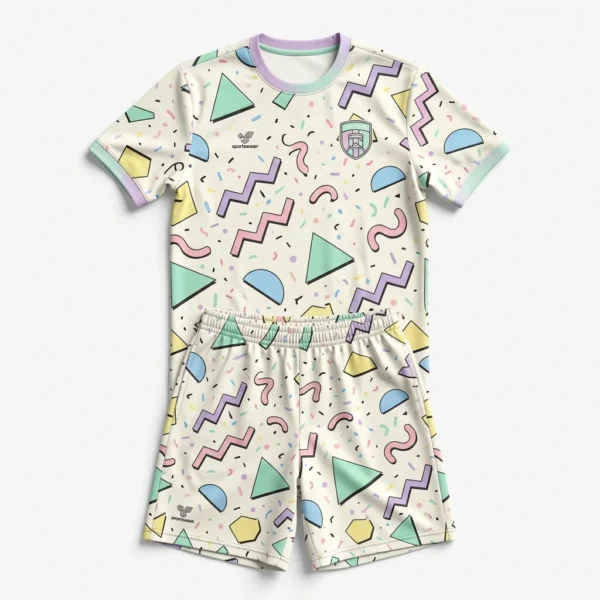 Custom Soccer Uniform – Memphis Pattern Cream Memphis pattern soccer kit