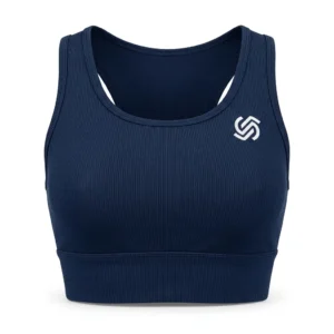 Custom Sports Bra – Navy Ribbed Navy ribbed sports bra