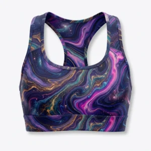 Custom Sports Bra – Galaxy Marble Galaxy marble print sports bra
