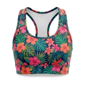 Custom Sports Bra – Tropical Floral Tropical floral sports bra