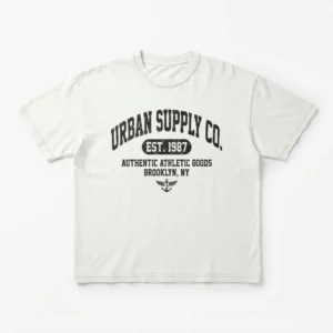 White t-shirt with supply co print