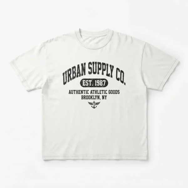Custom Streetwear T-Shirt – White Supply Co. Print White t-shirt with supply co print