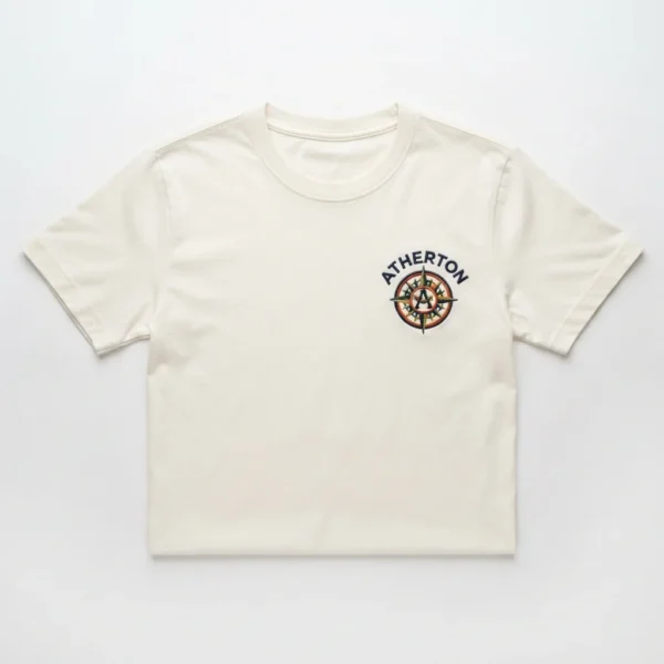 Cream t-shirt with small emblem