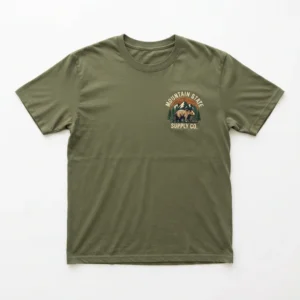 Olive t-shirt with chest badge