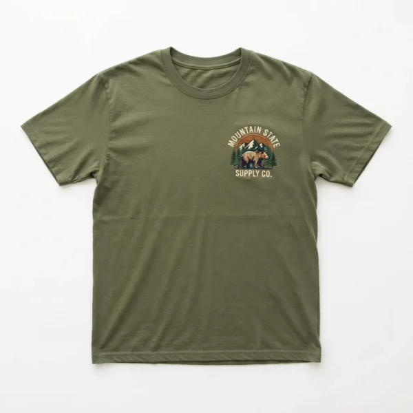 Olive t-shirt with chest badge