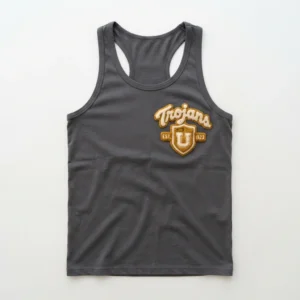 Charcoal tank top with mascot crest