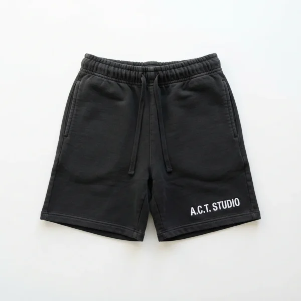 Black sweat shorts with small logo