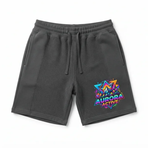 Custom Sweat Shorts – Charcoal Neon Graphic Charcoal sweat shorts with neon graphic