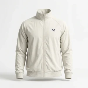 Custom Tennis Wear – Cream Zip Jacket Cream full zip tennis jacket
