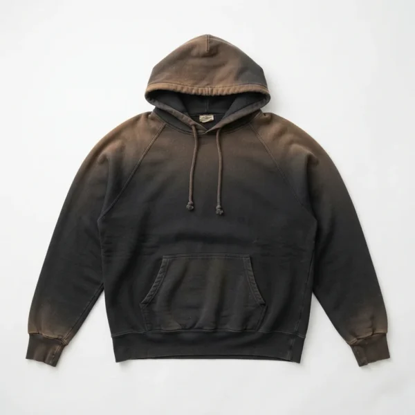 Sun faded brown and black hoodie
