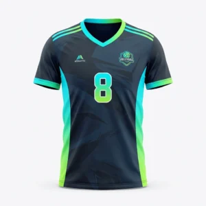 Custom Volleyball Jersey – Navy & Neon Team Navy and neon team volleyball jersey
