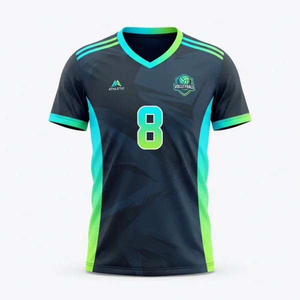 Navy and neon team volleyball jersey