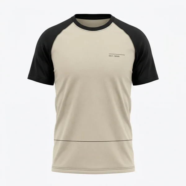 Beige and black raglan volleyball jersey