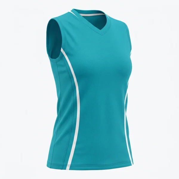 custom-volleyball-jersey-13 Teal womens sleeveless volleyball jersey