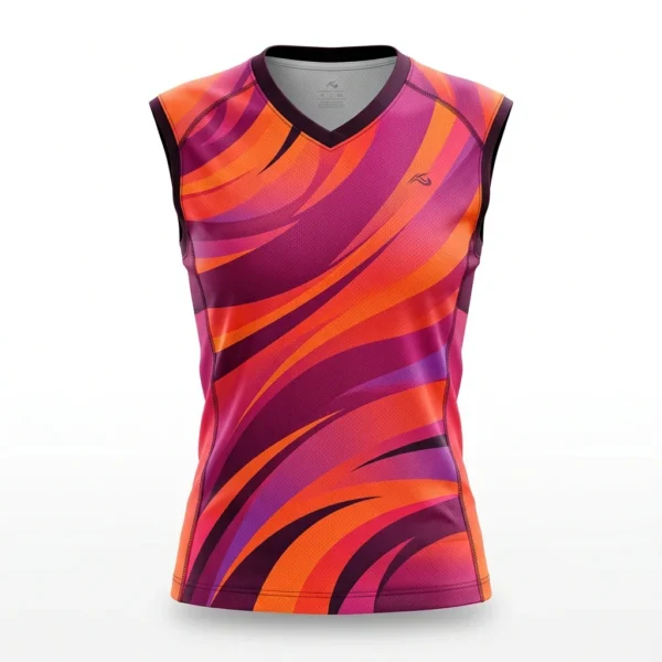 Custom Volleyball Jersey – Sunset Swirl Sleeveless Sunset swirl sleeveless volleyball jersey
