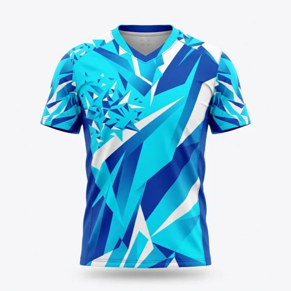 Custom Volleyball Jersey – Blue Crystal Shards Blue crystal shard volleyball jersey