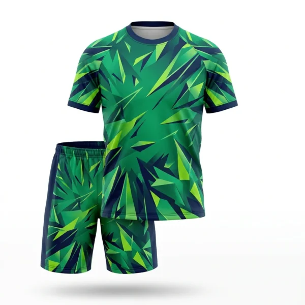 Custom Volleyball Uniform – Green Shard Set Green shard volleyball uniform