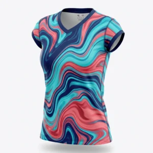 Womens marble cap sleeve volleyball jersey