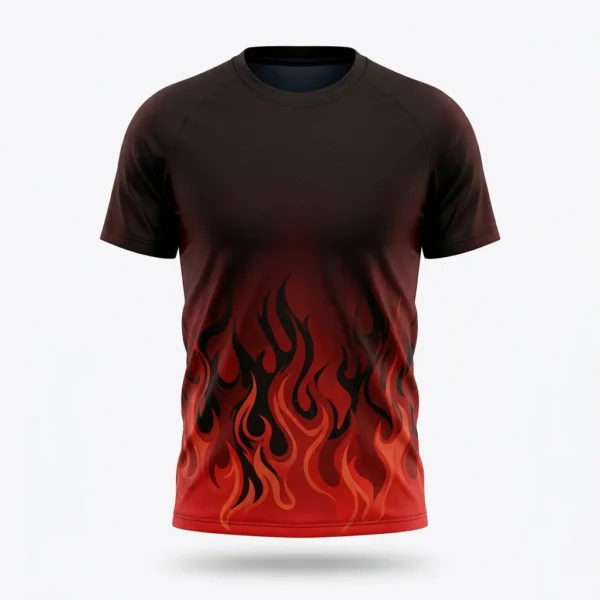Custom Volleyball Jersey – Black to Red Flame Black to red flame volleyball jersey