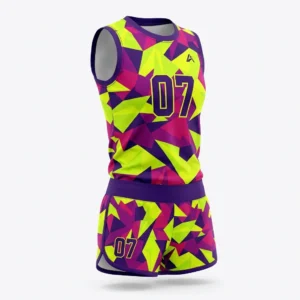 Neon geometric sleeveless volleyball uniform