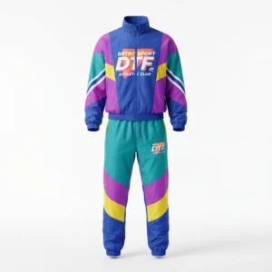 Retro 90s colour block windbreaker set