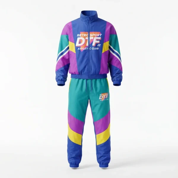 Custom Windbreaker Set – Retro 90s Colour Set Retro 90s colour block windbreaker set