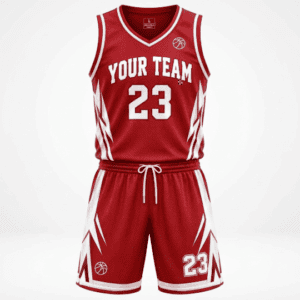 Custom Red Basketball Uniform Custom Red Basketball Uniform