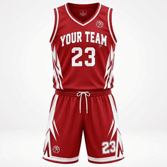 Custom Red Basketball Uniform