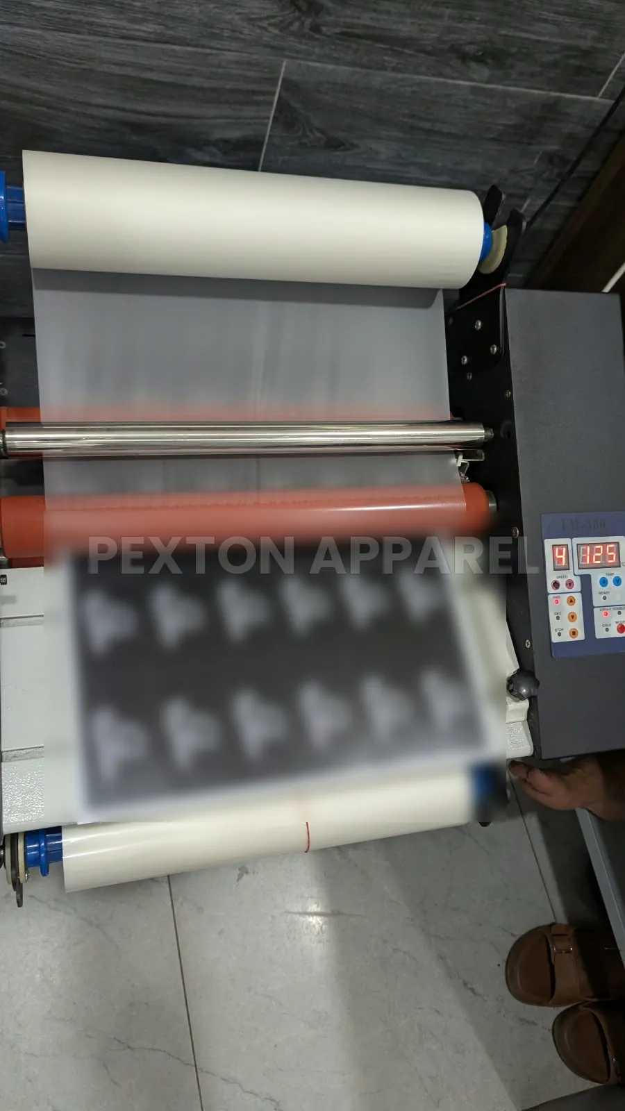 DTF printer printing logo transfers at Pexton Apparel