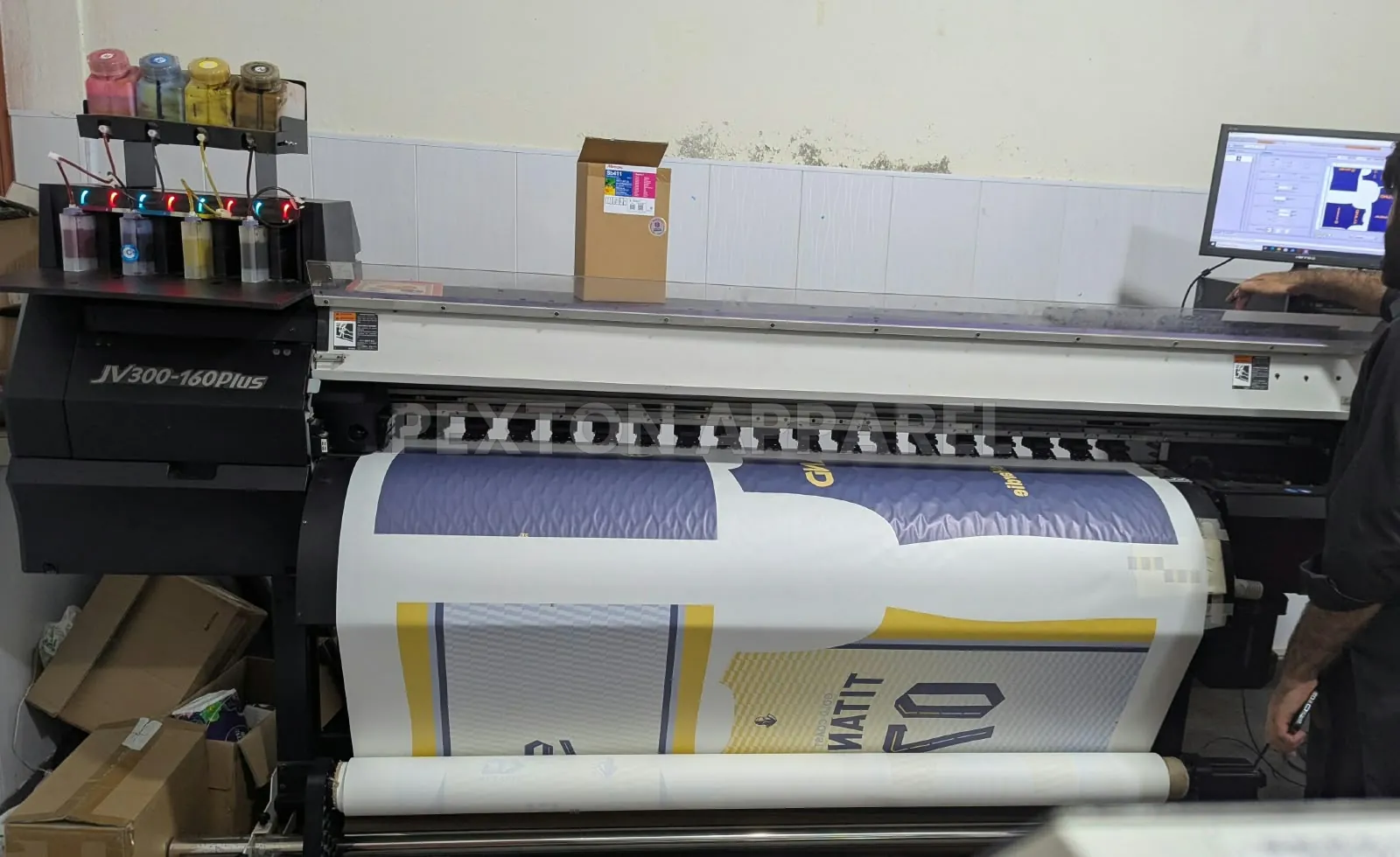 Large format sublimation printer at Pexton Apparel