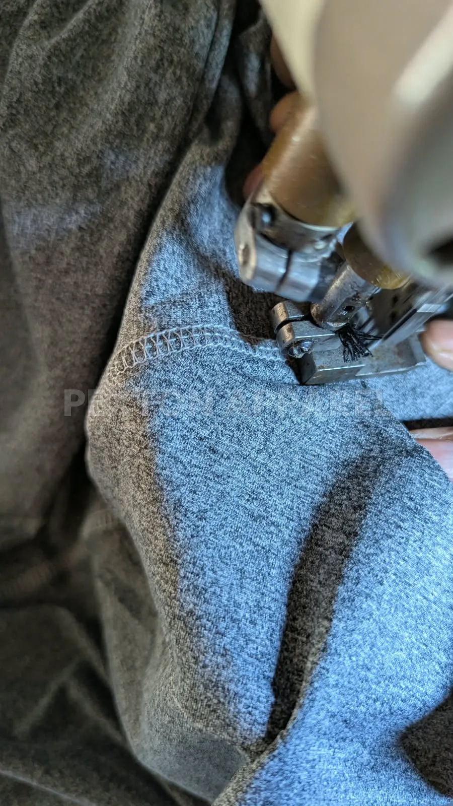 Overlock stitching on knit fabric at Pexton Apparel