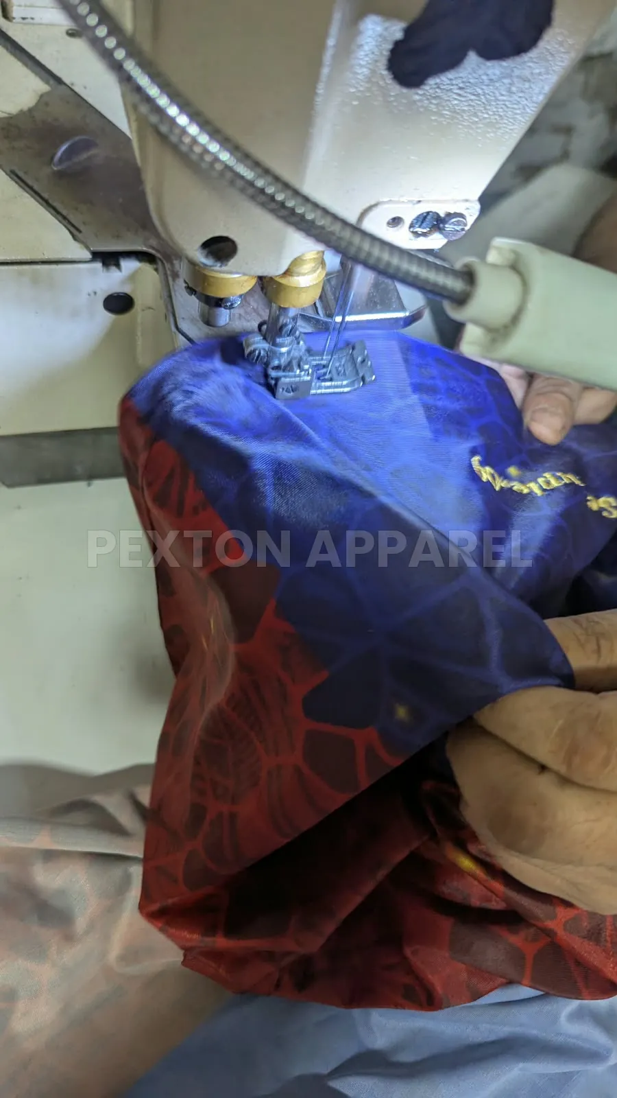 Stitching a sublimated football jersey at Pexton Apparel